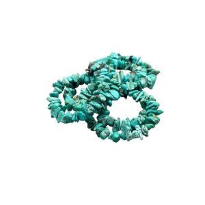 Vintage DTR Turquoise Chips Necklace Jay King Desert Trade Rose Beaded Strand